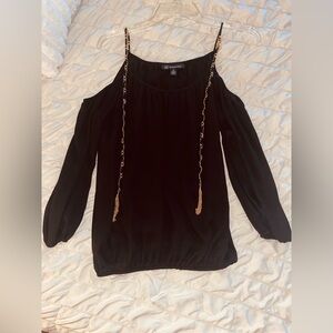 Black Cold Shoulder Blouse